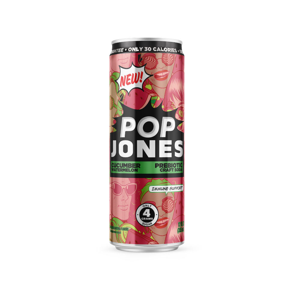 *NEW* POP JONES Watermelon Cucumber Prebiotic Soda 12-pack